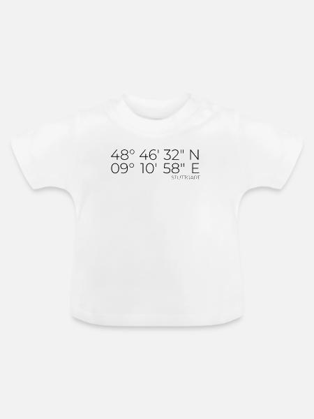 Koordinaten Stuttgart - Baby Bio-T-Shirt mit Rundhals - Weiß