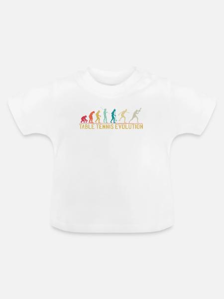 Tischtennis Evolution Progression Design - Baby Bio-T-Shirt mit Rundhals - Weiß