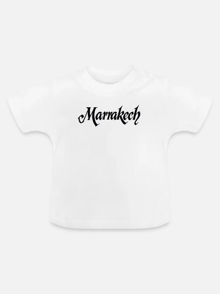 Marrakech Rote Stadtmauer Muster - Baby Bio-T-Shirt mit Rundhals - Weiß