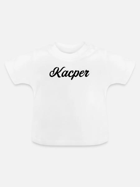 Kacper Polnisch Vorname Geschenk  - Baby Bio-T-Shirt mit Rundhals - Weiß