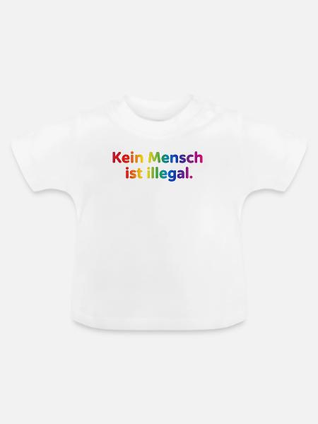 Rainbow Botschaft Kleidung - Baby Bio-T-Shirt mit Rundhals - Weiß