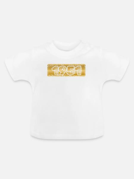 Jahr 1951 - Baby Bio-T-Shirt mit Rundhals - Weiß