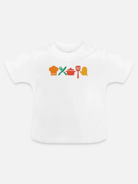 Küchenzauber – Kochen & Genießen mit Stil - Baby Bio-T-Shirt mit Rundhals - Weiß