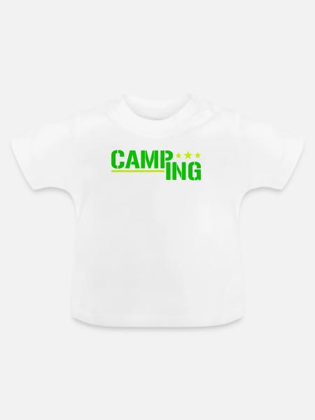 Camping - Baby Bio-T-Shirt mit Rundhals - Weiß
