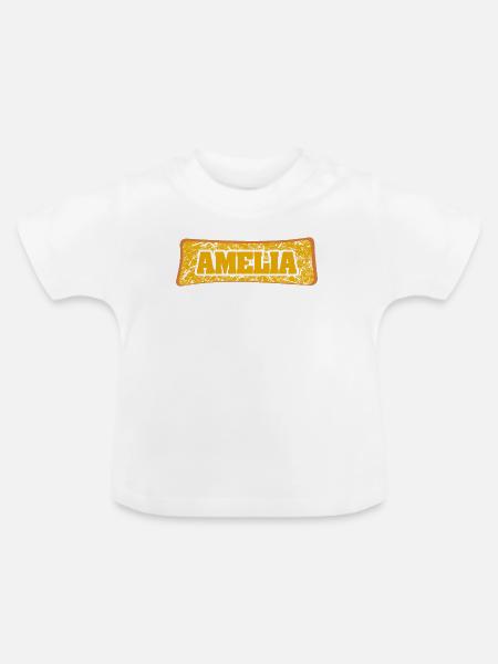 Heirat Amelia - Baby Bio-T-Shirt mit Rundhals - Weiß