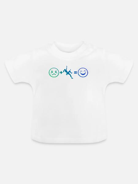 Geschenkidee für eine Bouldererin mit Felsklettern - Baby Bio-T-Shirt mit Rundhals - Weiß