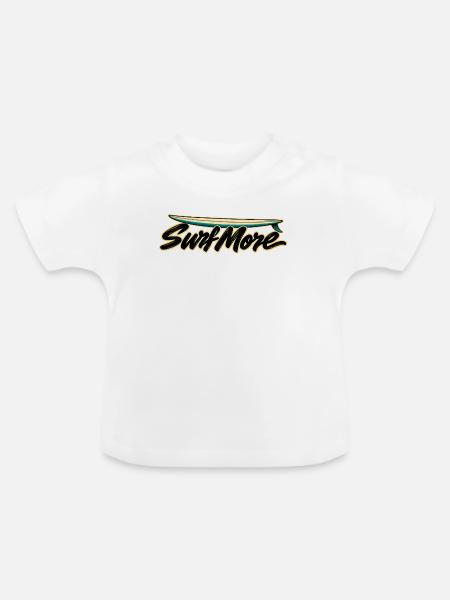 Surf More – Noserider Classic - Baby Bio-T-Shirt mit Rundhals - Weiß