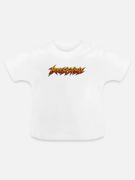Irreistible Flames Typografie - Baby Bio-T-Shirt mit Rundhals - Weiß