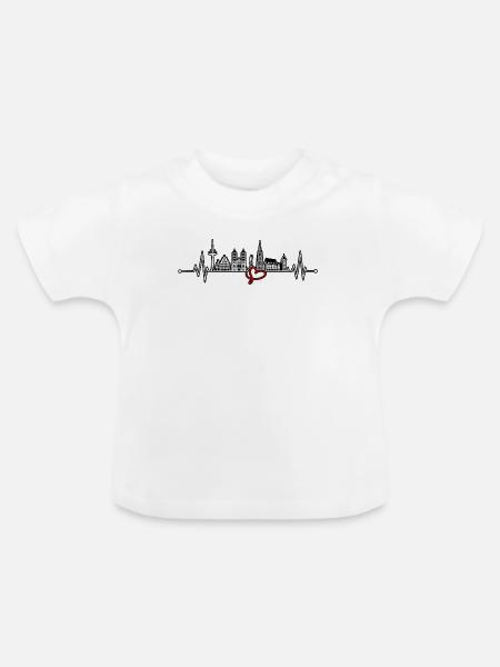 Stadtherz Skyline Verbindung - Baby Bio-T-Shirt mit Rundhals - Weiß