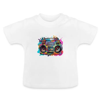 Boombox - Baby Bio-T-Shirt mit Rundhals - Weiß - Vorne