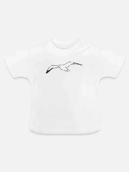 Vogel Design - Baby Bio-T-Shirt mit Rundhals - Weiß