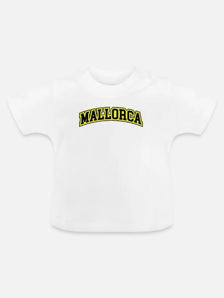 Mallorca Schriftzug - Baby Bio-T-Shirt mit Rundhals - Weiß