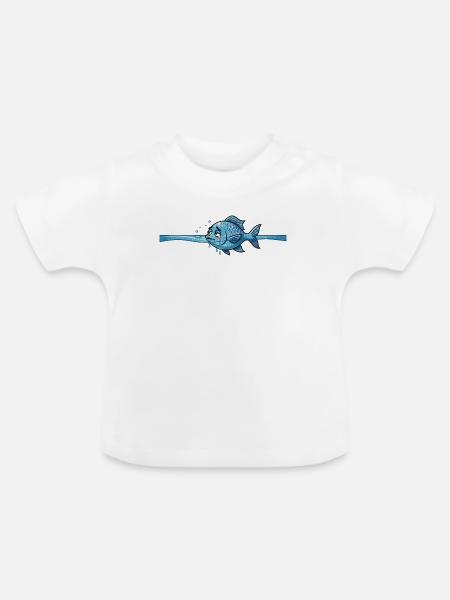 Fisch Meerestier - Baby Bio-T-Shirt mit Rundhals - Weiß