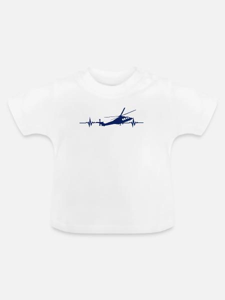 Helikopter Hubschrauber Herzschlag - Baby Bio-T-Shirt mit Rundhals - Weiß