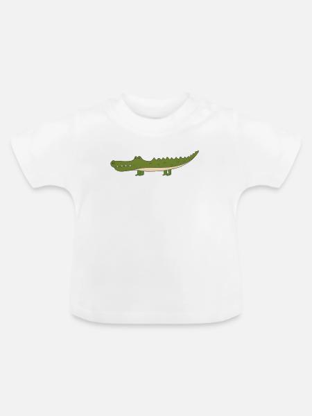 Krokodil - Baby Bio-T-Shirt mit Rundhals - Weiß