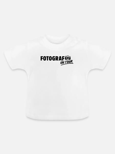 fotograf on tour - Baby Bio-T-Shirt mit Rundhals - Weiß
