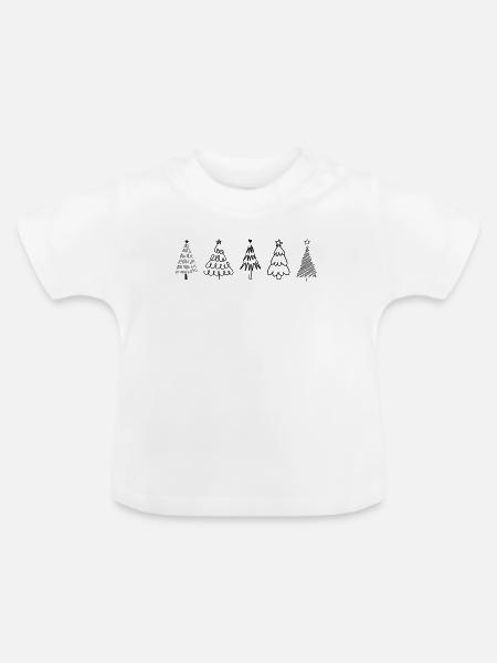 Weihnachtsbäume - Baby Bio-T-Shirt mit Rundhals - Weiß