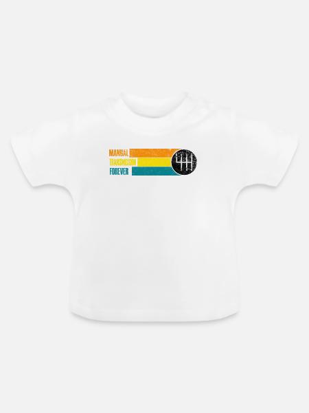 Schaltgetriebe für immer - Baby Bio-T-Shirt mit Rundhals - Weiß