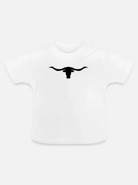 Longhorn-Kopf - Baby Bio-T-Shirt mit Rundhals - Weiß