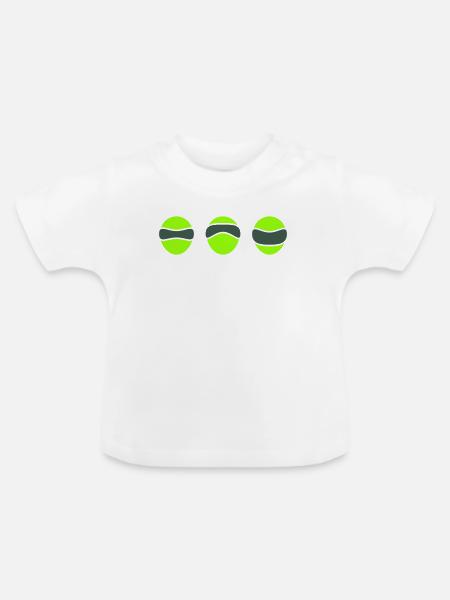 Alien Face 3 Breitaugen - Baby Bio-T-Shirt mit Rundhals - Weiß