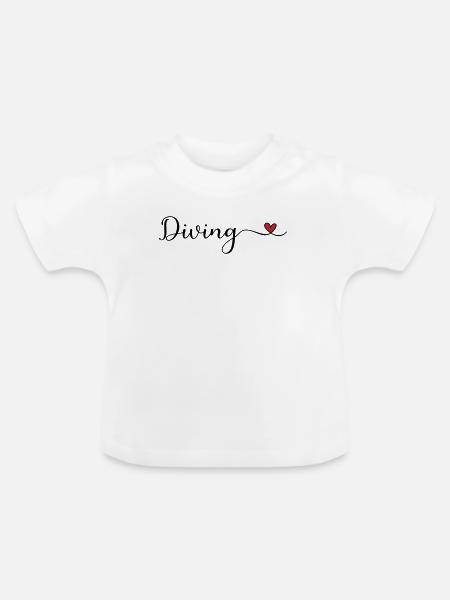 Tauchen - Baby Bio-T-Shirt mit Rundhals - Weiß