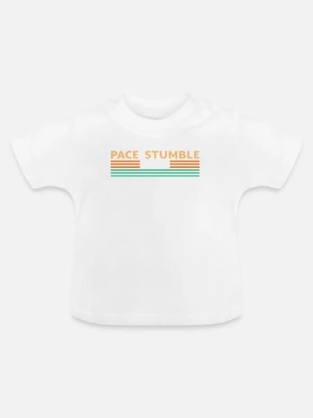 Retro-Neon-Tempo-Stoller - Baby Bio-T-Shirt mit Rundhals - Weiß