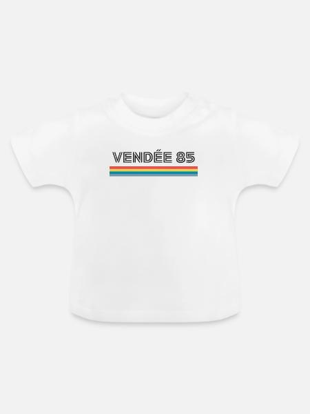 Vendée 85 T-Shirt Humorgeschenk - Baby Bio-T-Shirt mit Rundhals - Weiß