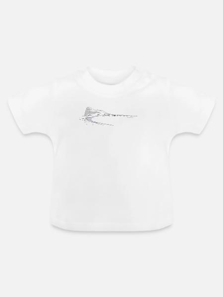 Gibraltar Felsen | Lineart Küste - Baby Bio-T-Shirt mit Rundhals - Weiß