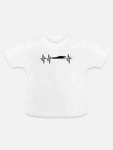 Alligator Herzschlag - Baby Bio-T-Shirt mit Rundhals - Weiß