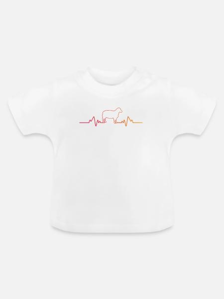 Schaf, Herzschlag, Schaf, Schaf. - Baby Bio-T-Shirt mit Rundhals - Weiß