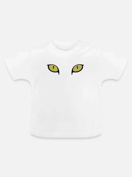 Katzenaugen Schwarz - Baby Bio-T-Shirt mit Rundhals - Weiß
