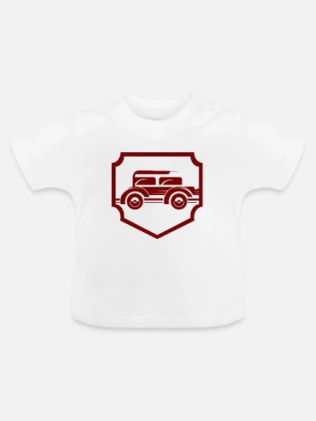 Auto - Oldtimer - Nostalgisch Fahrzeuge - Baby Bio-T-Shirt mit Rundhals - Weiß