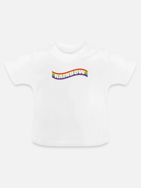 Rainbow flag - Baby Bio-T-Shirt mit Rundhals - Weiß