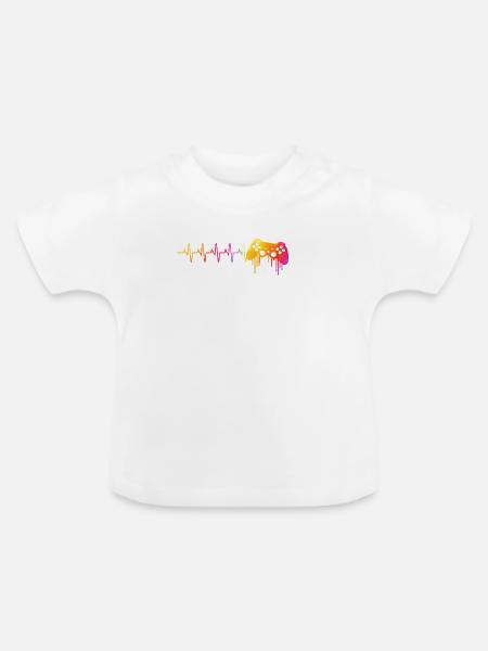 gamer love - Baby Bio-T-Shirt mit Rundhals - Weiß