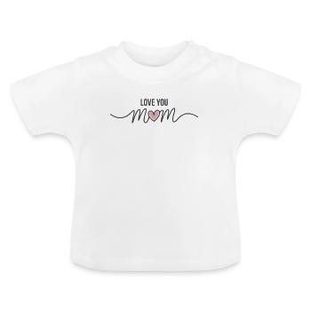 T-shirt cadeau en forme de cœur mignon de maman - T-shirt bio col rond Bébé - blanc - Devant