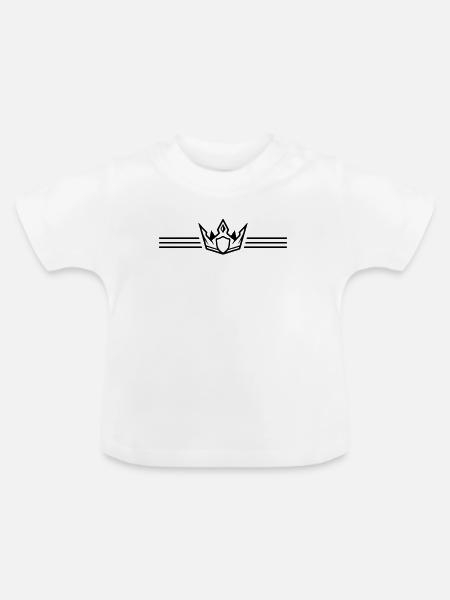Krone Linie - Baby Bio-T-Shirt mit Rundhals - Weiß