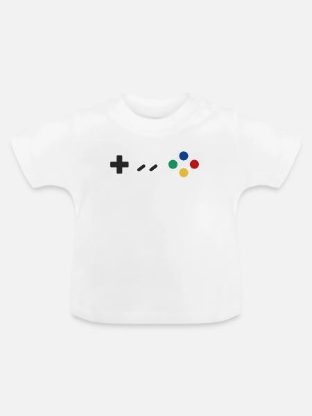 Retro Gamepad - Baby Bio-T-Shirt mit Rundhals - Weiß