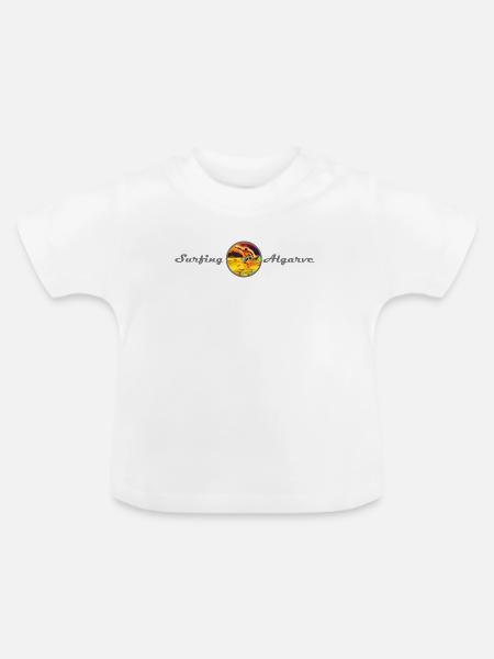 Surfen an der Algarve - Baby Bio-T-Shirt mit Rundhals - Weiß