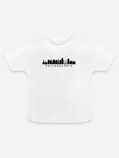 Philadelphia Skyline - Baby Bio-T-Shirt mit Rundhals - Weiß
