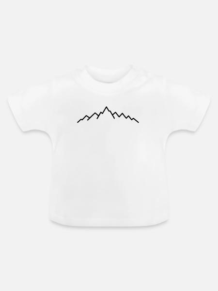 Berge Linie Gebirge Horizont - Baby Bio-T-Shirt mit Rundhals - Weiß