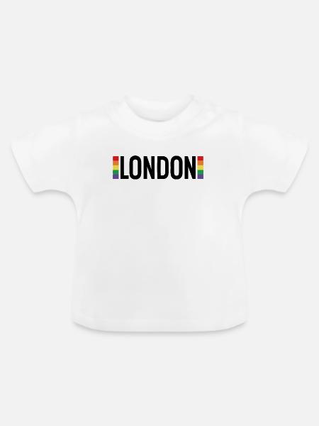 LONDON Urbaner Regenbogen - Baby Bio-T-Shirt mit Rundhals - Weiß