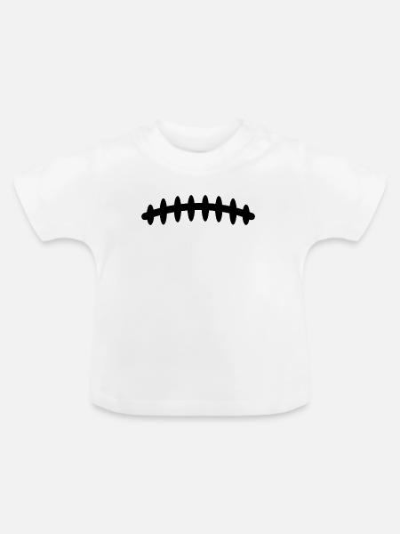 Fußballschnürsenkel - Baby Bio-T-Shirt mit Rundhals - Weiß