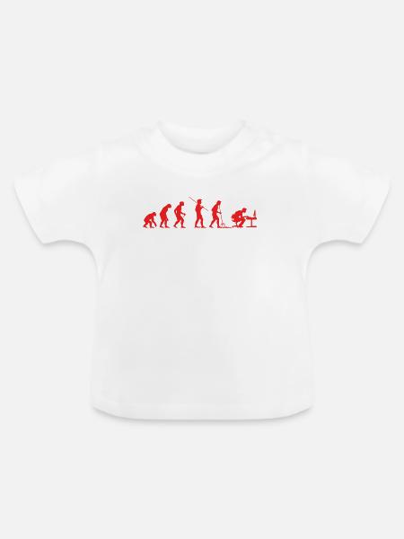 Evolution Gamer | Computer Freak Nerd PC - Baby Bio-T-Shirt mit Rundhals - Weiß