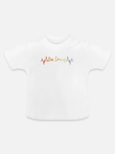 Busfahren Kardiogramm - Baby Bio-T-Shirt mit Rundhals - Weiß