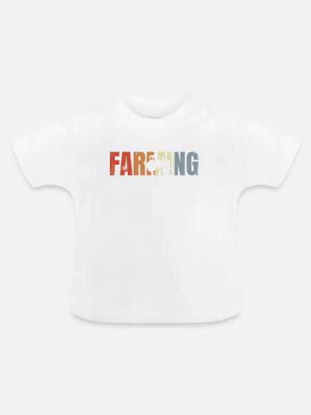 Farming Retro - Baby Bio-T-Shirt mit Rundhals - Weiß