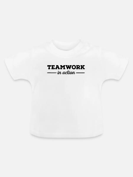 6061912 121161696 Teamwork - Baby Bio-T-Shirt mit Rundhals - Weiß