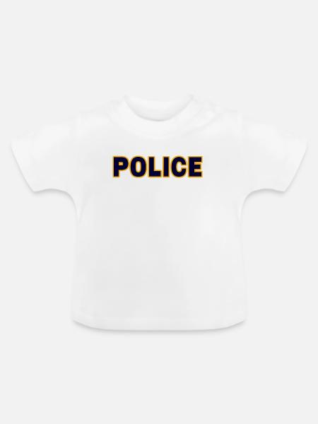 Polizei - Baby Bio-T-Shirt mit Rundhals - Weiß
