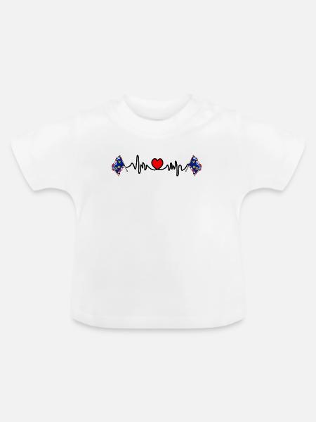 Herzschlag Centre-Val de Loire - Baby Bio-T-Shirt mit Rundhals - Weiß
