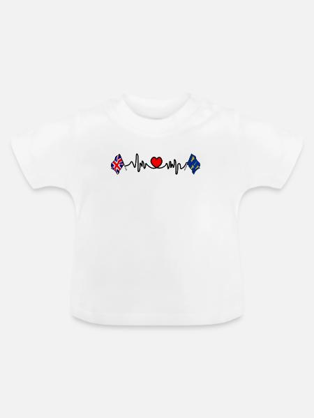 Cheshire & UK Heartbeat - Baby Bio-T-Shirt mit Rundhals - Weiß