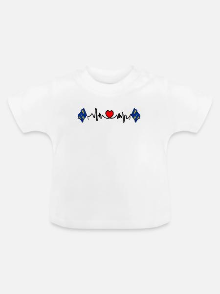 Herzschlag der Cheshire-Flagge - Baby Bio-T-Shirt mit Rundhals - Weiß